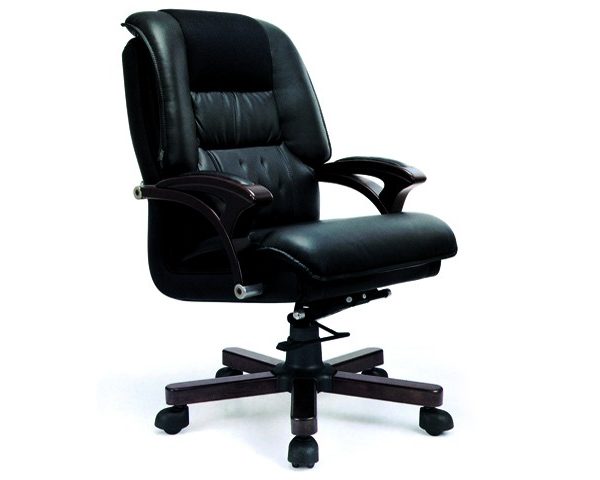 FAUTEUIL PRESIDENT CUIR 915 NOIR PIETEMENT EN BOIS 110*80*68