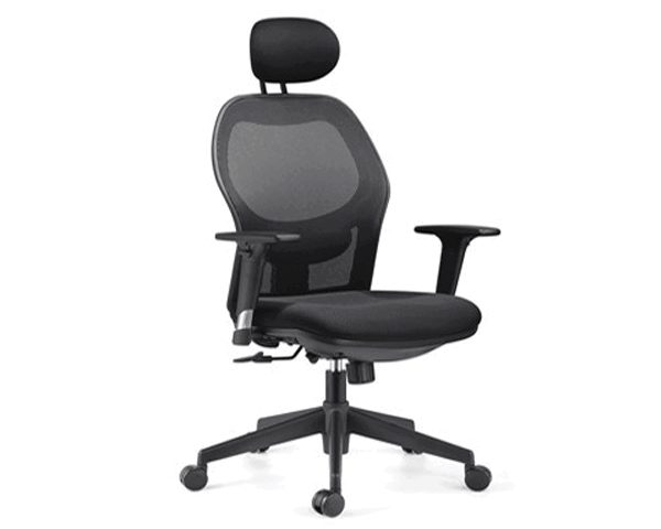 FAUTEUIL DOSSIER HAUT A MAILLE 2003H NOIR ORTHOPEDIQUE