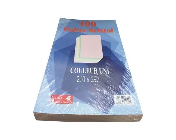 FICHES BRISTOL 210 X297 UNI A4 COULEUR ROSE