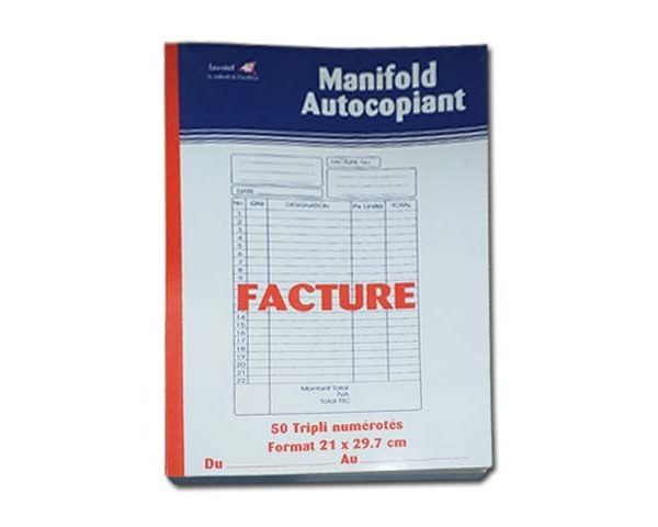 MANIFOLD FACTURE TRIPLI A4 210X297 LAUREAT AUTOCOPIANT DESTOCKAGE