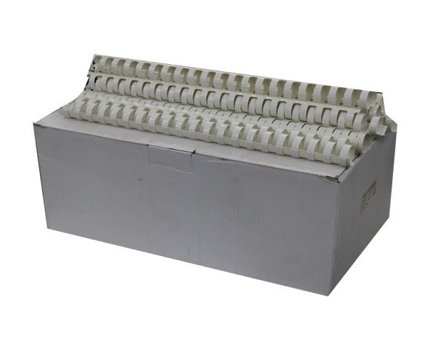 SPIRALE PLAST. 20MM BTE/100 BLANCHE BU-9107 capacité 200 feuilles