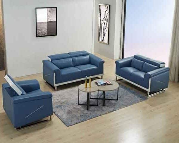 SALON CUIR 6 PLACES FM336 BLUM COULEUR JAUNE 15-027/MARRON FONCE LA04