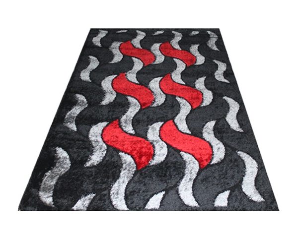 MOQUETTE SHAGY RENK 160*230 3476 A ROUGE/NOIR/GRIS