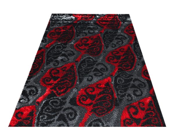 MOQUETTE SHAGY RENK 160*230 3478 B ROUGE/NOIR/GRIS DESTOCKAGE