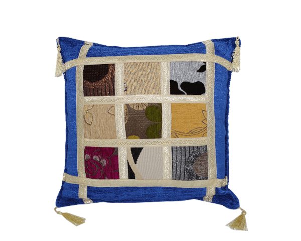 COUSSIN 45X45 BLEU FONCE DESTOCKAGE