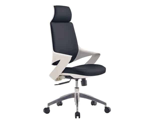 FAUTEUIL DOSSIER HAUT PU D1-928AW NOIR/BLANC