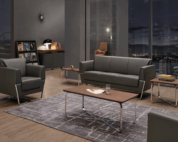 SALON DE BUREAU 5 PLACES PU SF-169 MARRON C54 198*79*80