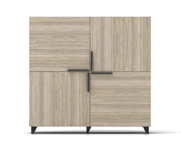 MEUBLE DE RGMT BAS 4P BOIS MJB05-1212 1200*400*1280 MJ BIRCH+LIGHT GR