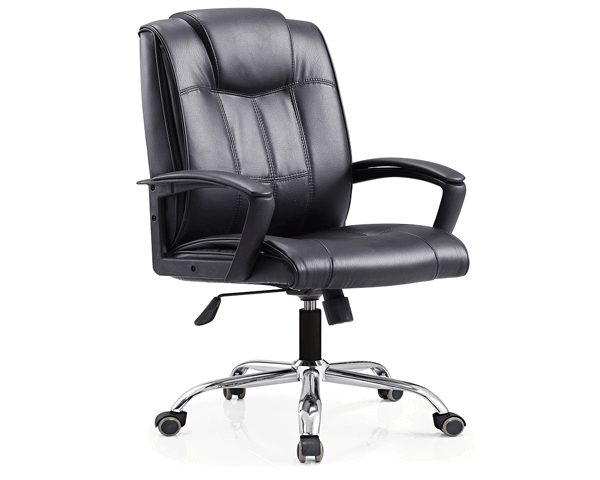 FAUTEUIL DOSSIER BAS PU 629L NOIR