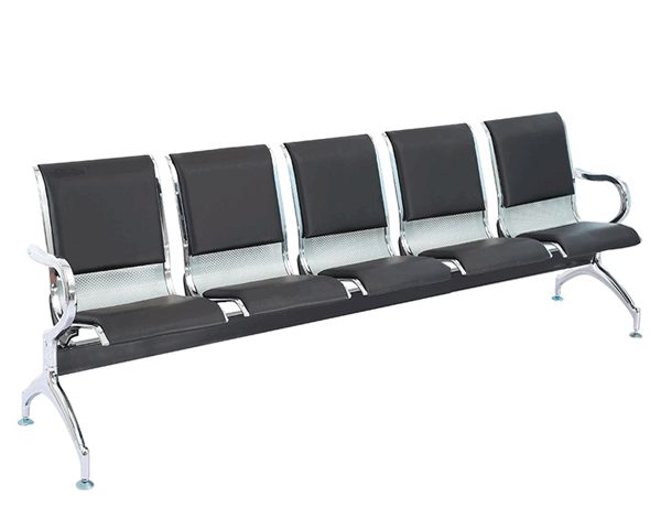 BANQUETTE 5 PLACES PU ES-5 NOIRE 240*10*12