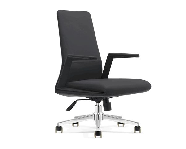 FAUTEUIL DOSSIER BAS PU LY001B NOIR C4 635*565*1000