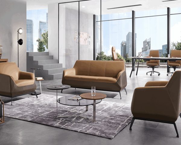 SALON DE BUREAU 5 PLACES SF-186 MARRON 194*79*80