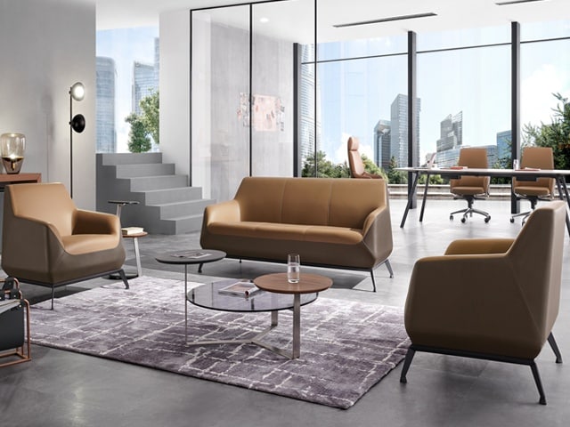 SALON DE BUREAU 5 PLACES SF-186 MARRON 194*79*80
