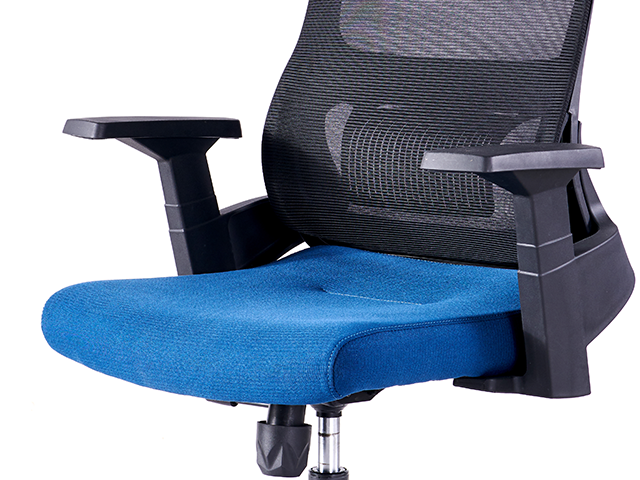 FAUTEUIL SECRETAIRE A MAILLE 398BB BLEU/NOIR