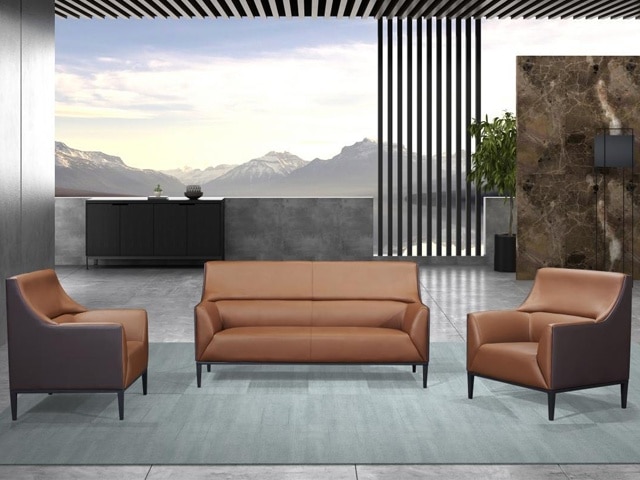 SALON DE BUREAU 5 PLACES REF 3207 NOIRE 55453 205*93*80
