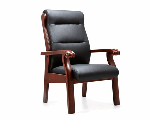 FAUTEUIL VISITEUR EN BOIS 7336C NOIR AVEC ACCOUDOIR 69*75*108