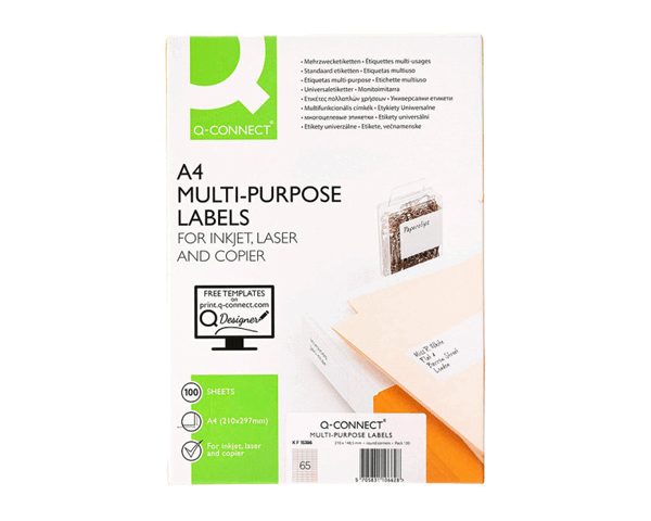 ETIQUETTE LASER BLANCHE 65 pcs 38,1X21,2 mm KF15386