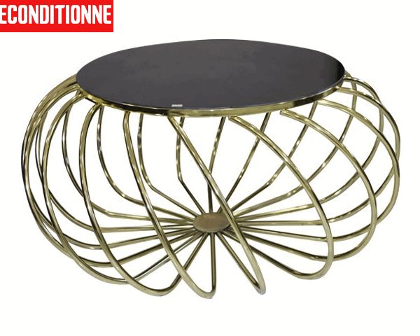 TABLE BASSE BUKET 120069 NOIRE DOREE 90X44X90 RECONDI