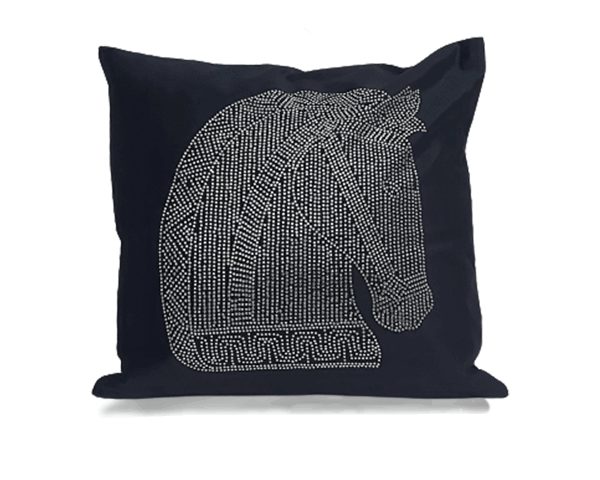 COUSSIN 46X46 NOIR ARGENTE