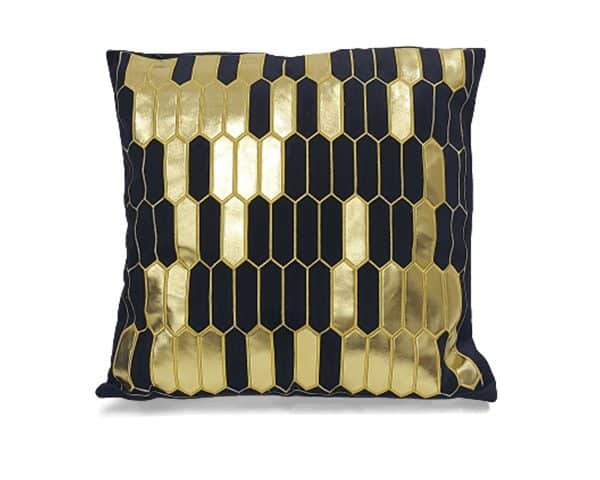 COUSSIN 46X46 NOIR DOREE
