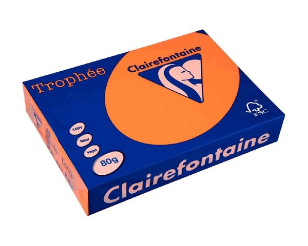 PAPIER A4 CLAIREFONTAINE COULEUR ORANGE