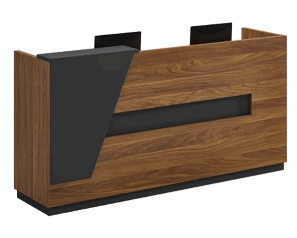 COMPTOIR DE RECEPTION KT-02 1800*650*1100 MELAMINE TP-904 MARRON+GRE