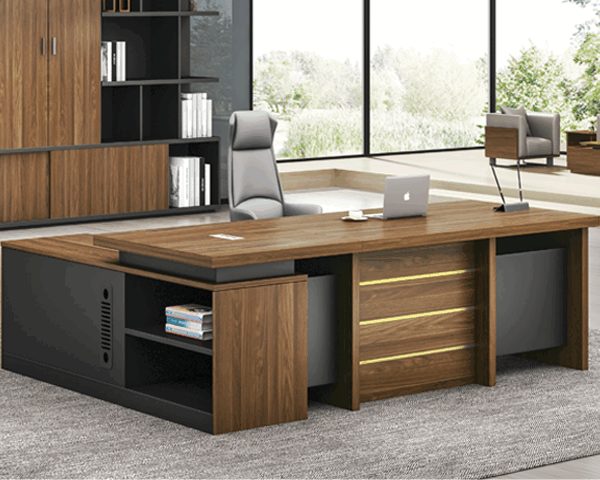 BUREAU PRESIDENT KM-100 2800*1200*760 MELAMINE TP-904 MARRON+GREY