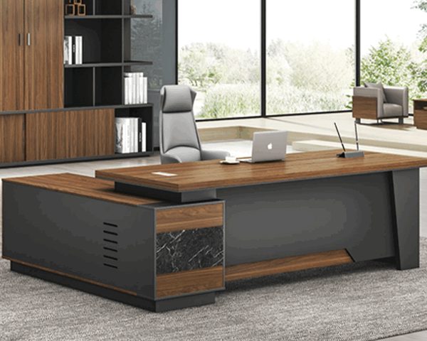 BUREAU DIRECTION KM-102 R 2400*1100*760 MELAMINE TP-904 MARRON+GREY
