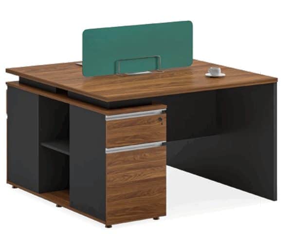 STATION DE TRAVAIL 2 PLA KM-306-2 1200*1200*760 MELAMIN TP-904 MAR+GR