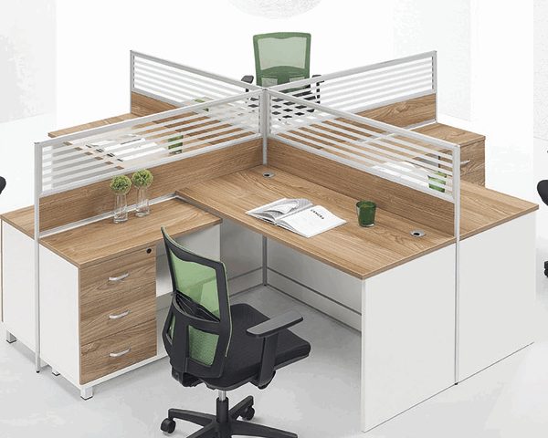 STATION TRAVAIL 4 PLS 18L2012 2820*2820*1100 MELAMIN TP-904 MAR+GREY