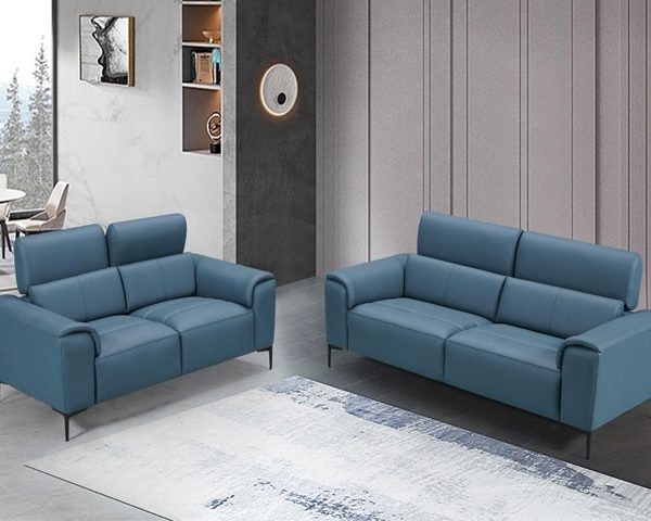 SALON CUIR 6 PLACES SX-9053 COULEUR DIEZ 557 GRIS