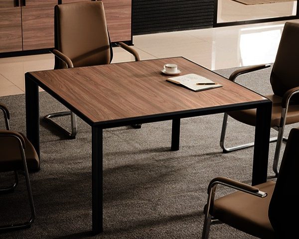 TABLE DE REUNION MO04-CT1 1200*1200*750 MELAMIN TP-904 MAR+GREY 4 PLS