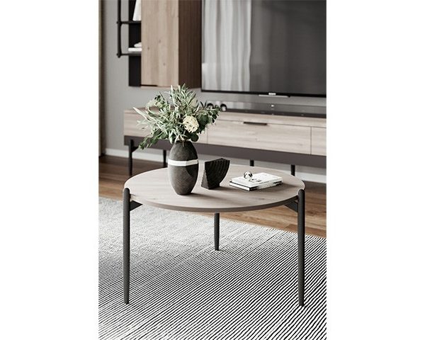 TABLE BASSE ROSETT 770X770X40 COULEUR MARRON BEIGE