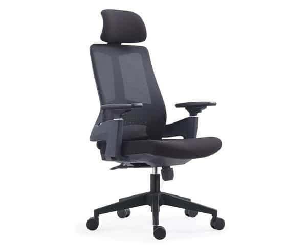 FAUTEUIL DOSSIER HAUT EN MAILLE 651AB-D NOIRE