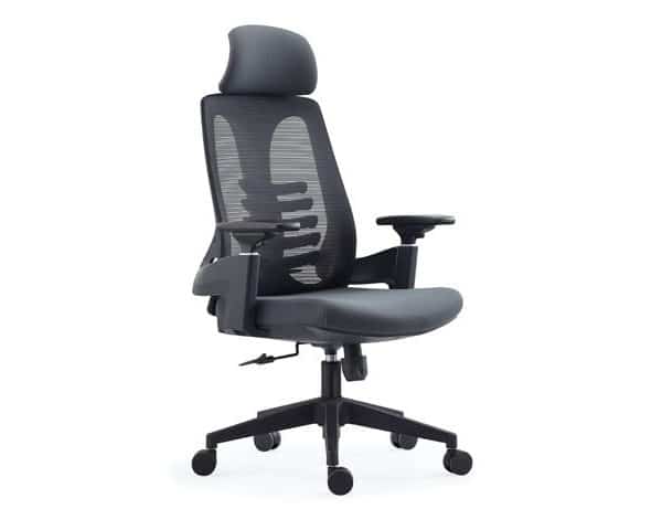 FAUTEUIL DOSSIER HAUT EN MAILLE 679AB-D NOIRE