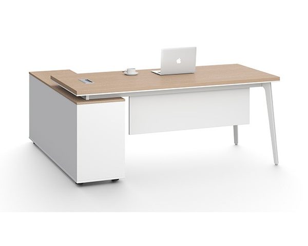 BUREAU DIRECTION DG21-D0120 L/R 2000*1800x750 DB28 TECH ANG SKIN BLAN