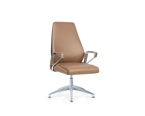 FAUTEUIL VISITEUR PU DL928C MARRON/NOIR 620*655*1070