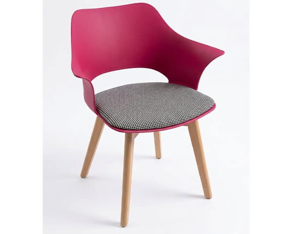 CHAISE TABLE A MANGER TISSU A-02 COULEUR ROUGE