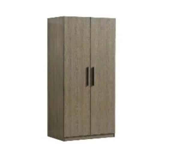 ARMOIRE CHAMBRE A COUCHER S801 2 PTS BATTAN 194X42X6 CLR 07 GRIS/NOIR