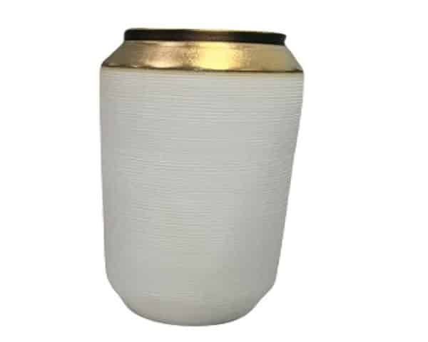 VASE DE DECARATION CB078CEF GM C COULEUR BLANC/DOREE