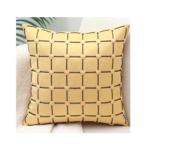 COUSSIN 43X43 REF 08 COULEUR JAUNE/NOIR