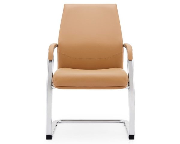 FAUTEUIL VISITEUR PU YS-1517C ORANGE GX005+MARRON YS019 580*660*965