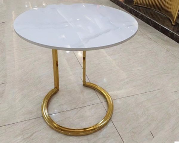 TABLE DE COIN EN MARBRE TT312 52X52 COULEUR DOREE