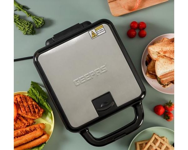 SANDWICH MAKER GEEPAS GGM36534 3EN1 NOIR SILVER