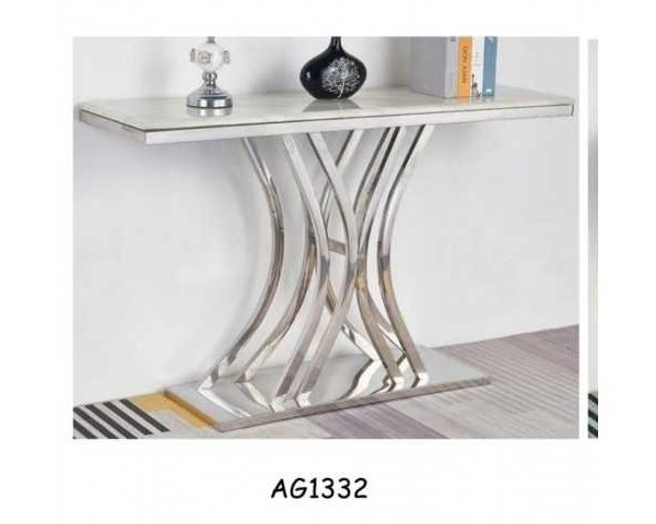 CONSOLE SANS MIROIR REF AG1332 EN MARBRE COULEUR DOREE 132X42X80