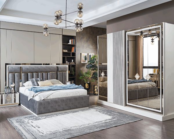 CHAMBRE A COUCHER 180X200 COMPLETE REF MAYA PORTES COULISSANTES