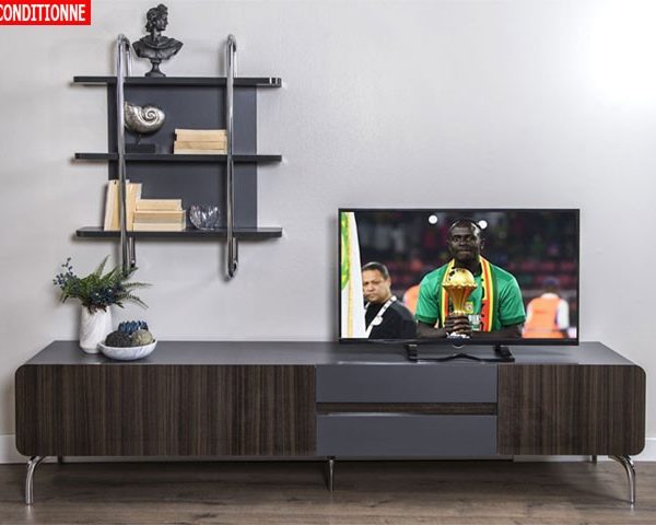 MEUBLE TV REVEN 1838*520*60 COULEUR MARRON GRIS RECOND