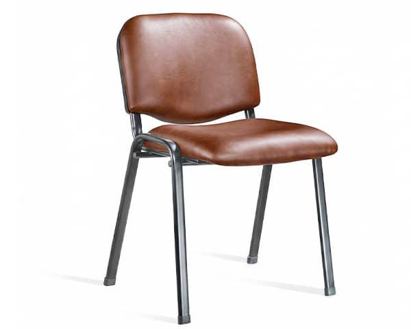 CHAISE VISITEUR PU M9-1 MARRON SANS ACCOUDOIR