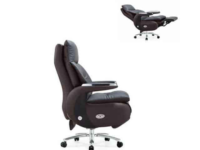 FAUTEUIL PRESIDENT ELECTRIC MASSAGE CUIR A022 MARRON CLAIR-2510