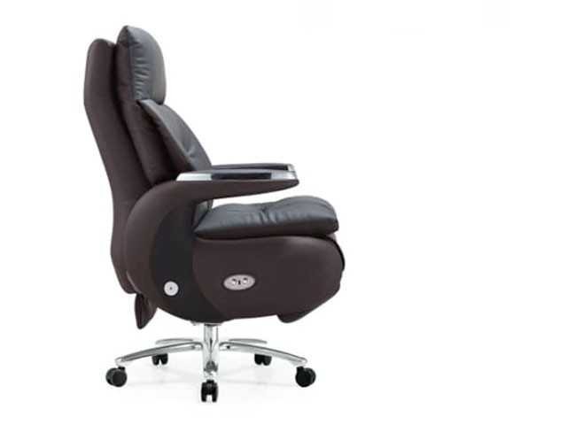 FAUTEUIL PRESIDENT ELECTRIC MASSAGE CUIR A022 MARRON CLAIR-2510